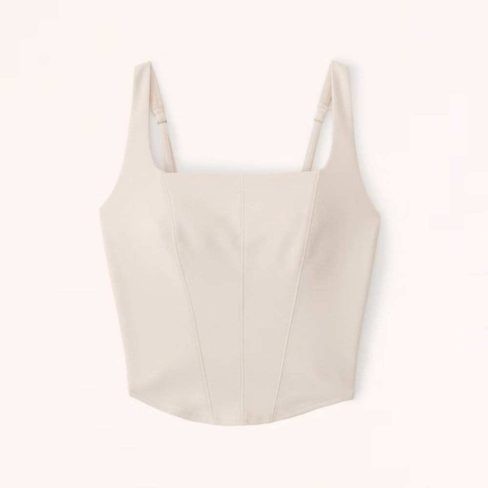 NWT Abercrombie Scoop Neck Corset Top - Sz Small - Tan/Cream/Nude/ Beige Color